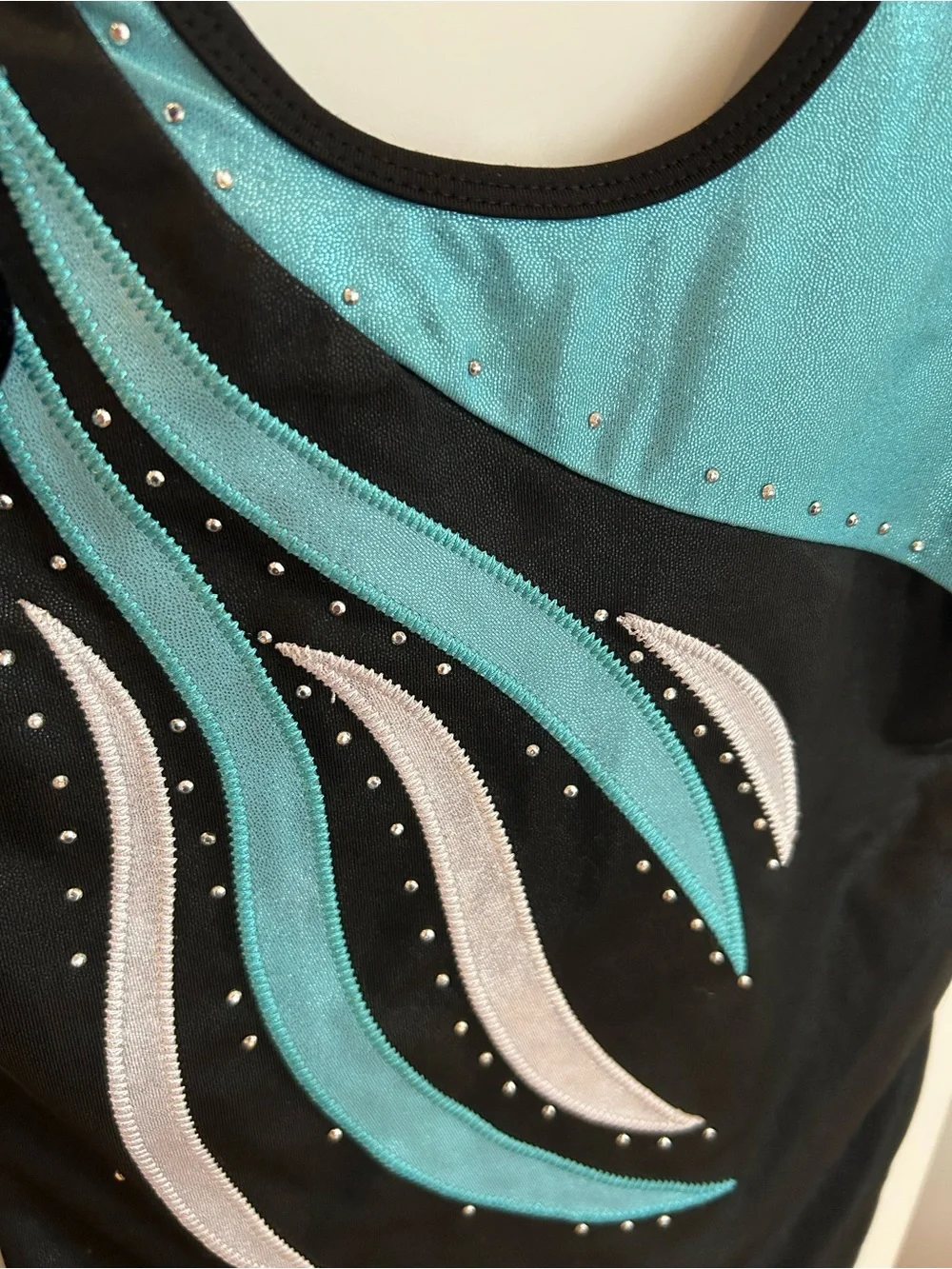 Set of 2 - Girls Purple & Aqua Gymnastics Leotards with Sequins- Size 10A